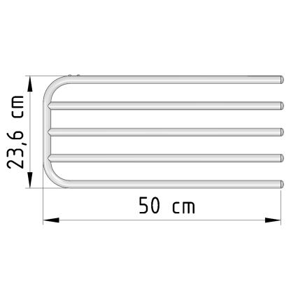 Aqualine - Rätikuhoidja kütteelemendiga 50 cm valge