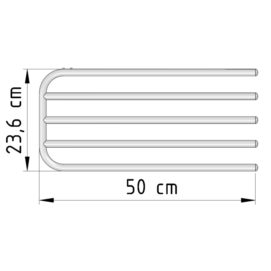 Aqualine - Rätikuhoidja kütteelemendiga 50 cm valge
