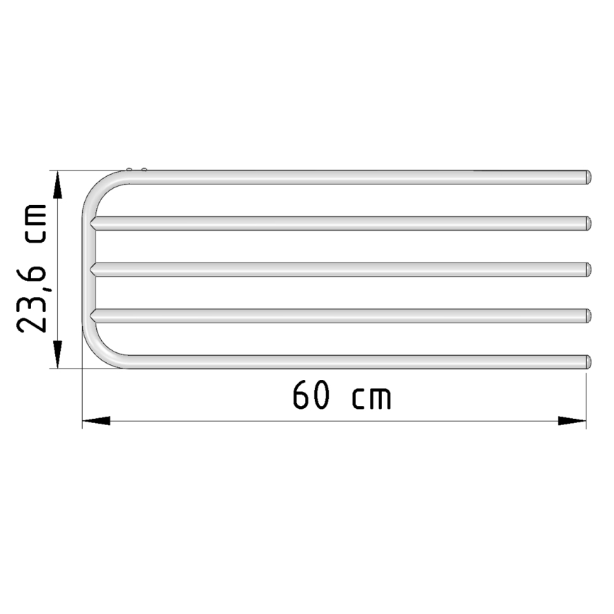 Aqualine - Rätikuhoidja kütteelemendiga 60 cm valge
