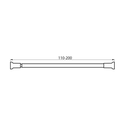 Aqualine - Teleskoopiline pikendusvarras 110-200 cm läikiv kroom