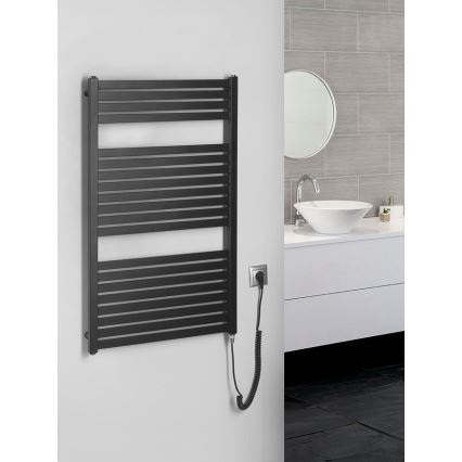 Aqualine - TONDI-E vannitoa elektriline radiaator, 400 W, 97 x 60 cm, matt must