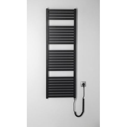 Aqualine - TONDI-E vannitoa elektriline radiaator, 500 W, 133 x 45 cm, mattmust