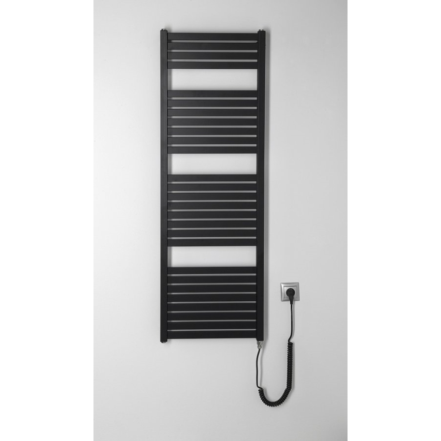 Aqualine - TONDI-E vannitoa elektriline radiaator, 500 W, 133 x 45 cm, mattmust