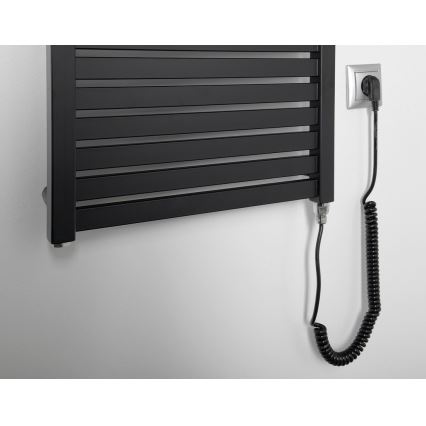 Aqualine - TONDI-E vannitoa elektriline radiaator, 500 W, 133 x 45 cm, mattmust