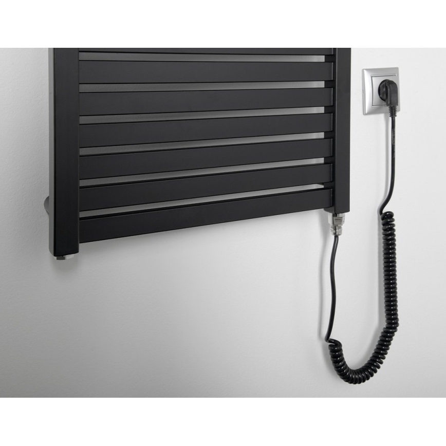 Aqualine - TONDI-E vannitoa elektriline radiaator, 500 W, 133 x 45 cm, mattmust