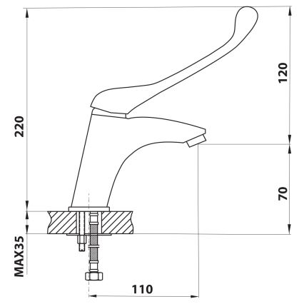 Aqualine - Valamusegisti KASIOPEA 22 cm läikiv kroom