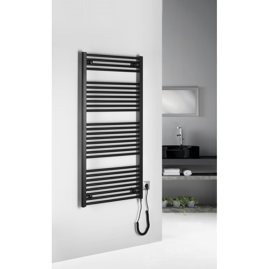 Aqualine - vannitoa elektriline radiaator DIRECT-E 600W 132x60 cm mattmust