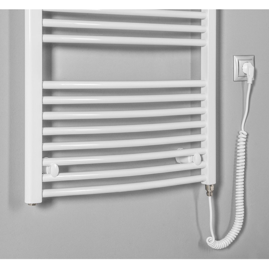 Aqualine - Vannitoa elektriline radiaator ORBIT-E 300W/230V 96 cm valge ümmargune
