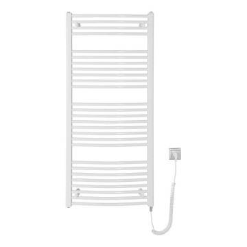 Aqualine - Vannitoa elektriline radiaator ORBIT-E 600W 132x60 cm valge ümmargune