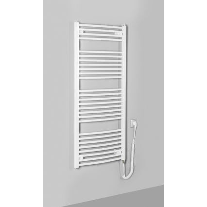 Aqualine - Vannitoa elektriline radiaator ORBIT-E 600W 132x60 cm valge ümmargune