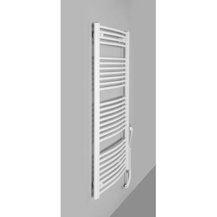 Aqualine - Vannitoa elektriline radiaator ORBIT-E 600W 132x60 cm valge ümmargune