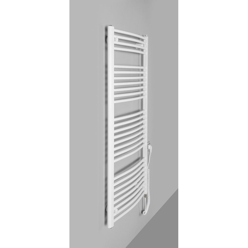 Aqualine - Vannitoa elektriline radiaator ORBIT-E 600W 132x60 cm valge ümmargune