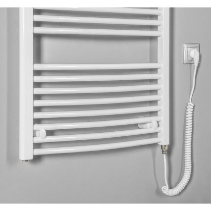 Aqualine - Vannitoa elektriline radiaator ORBIT-E 600W 132x60 cm valge ümmargune