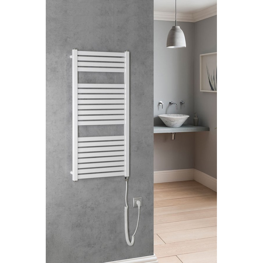 Aqualine - Vannitoa elektriline radiaator TONDI-E 300W/230V 97 cm valge otse
