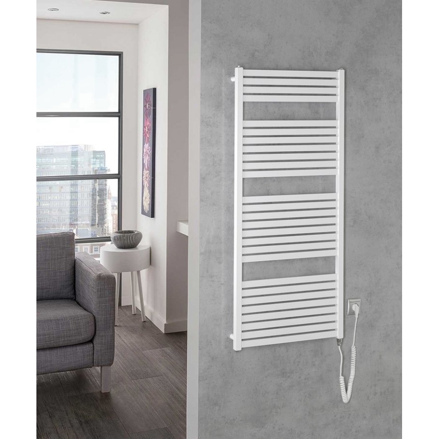 Aqualine - Vannitoa elektriline radiaator TONDI-E 600W/230V 133 cm valge otse