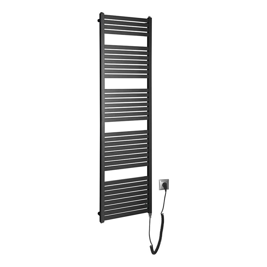 Aqualine - Vannitoa elektriline radiaator TONDI-E 600W/230V 169 cm matt must otse