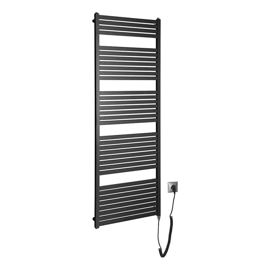 Aqualine - Vannitoa elektriline radiaator TONDI-E 800W/230V 169 cm matt must otse