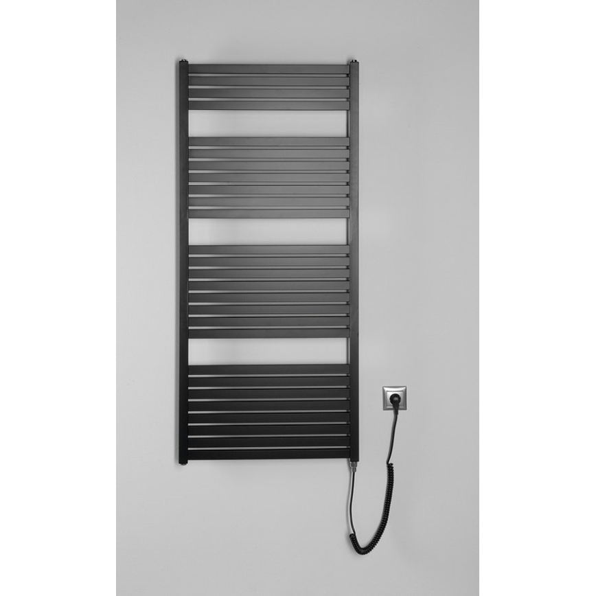 Aqualine - Vannitoa elektriradiaator TONDI-E 600 W 133 x 60 cm mattmust