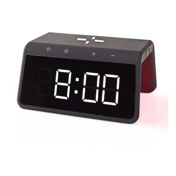 Äratuskell LCD ekraaniga ja juhtmevaba laadija 15W/5V 1xCR2032 must