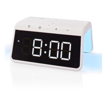 Äratuskell LCD ekraaniga ja juhtmevaba laadija 15W/5V 1xCR2032 valge