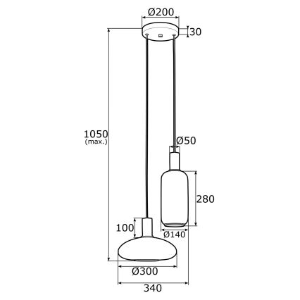 Argon 0896 - Lühter SAGUNTO 2xE27/15W/230V messing