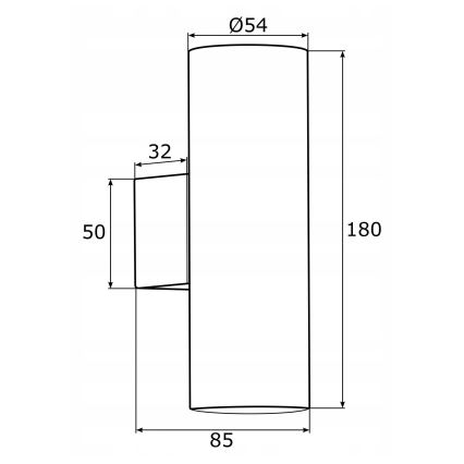 Argon 0910 - Seinavalgusti MITOS 2xGU10/5W/230V valge