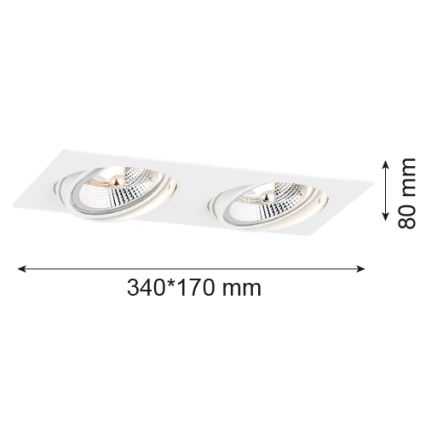 Argon 1046 - Süvistatav valgusti OLIMP 2xGU10-AR111/12W/230V valge
