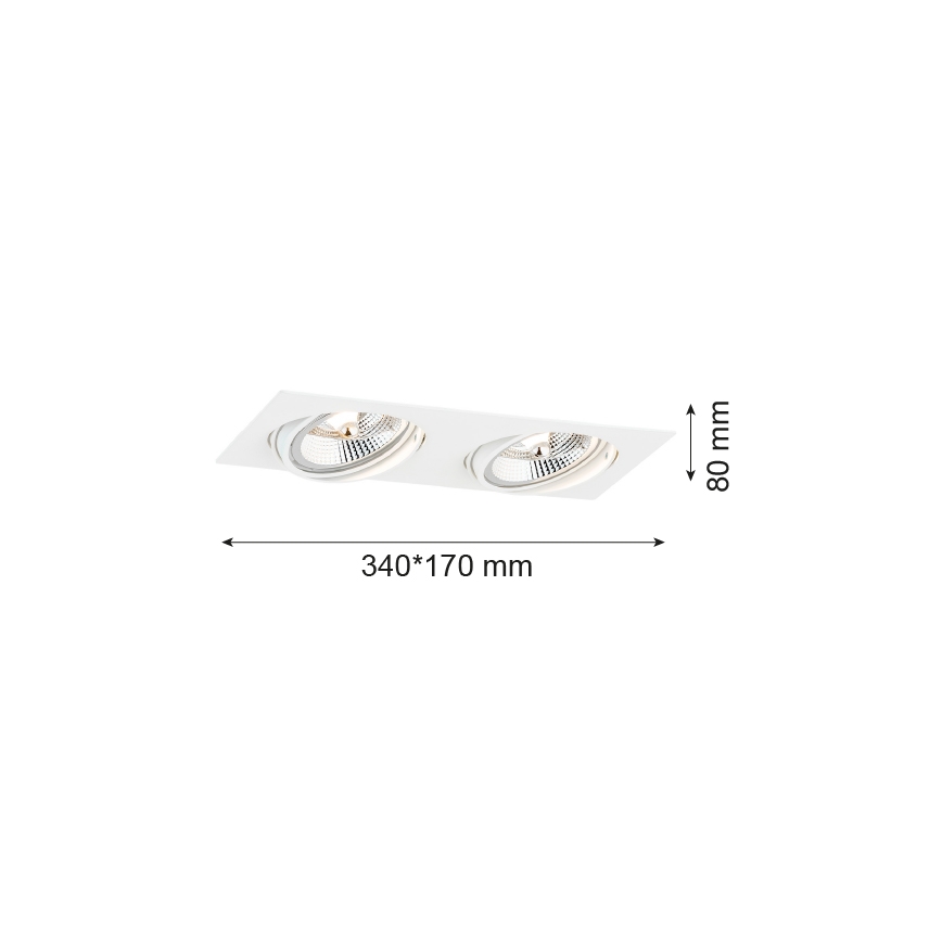 Argon 1046 - Süvistatav valgusti OLIMP 2xGU10-AR111/12W/230V valge