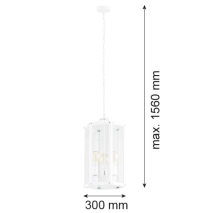 Argon 1251 - Lühter BODRUM 3xE27/15W/230V valge