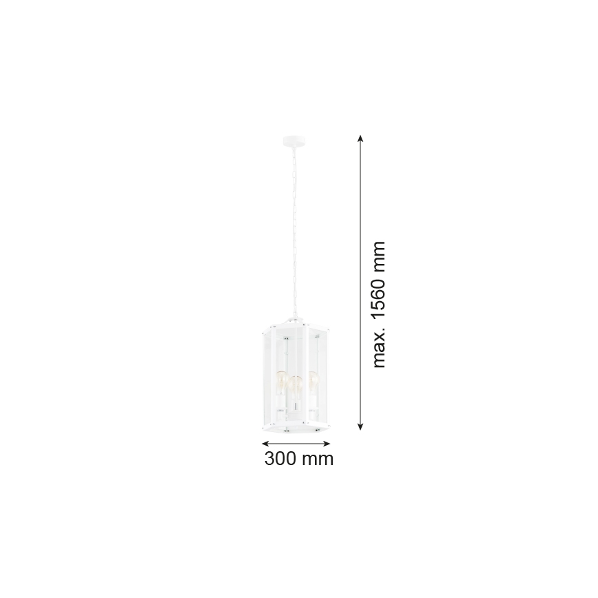 Argon 1251 - Lühter BODRUM 3xE27/15W/230V valge
