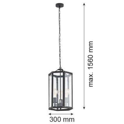 Argon 1253 - Lühter BODRUM 3xE27/15W/230V must