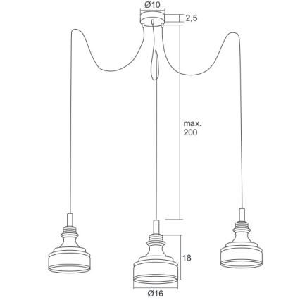 Argon 1354 - LED Lühter TULUZA 3xLED/5W/230V