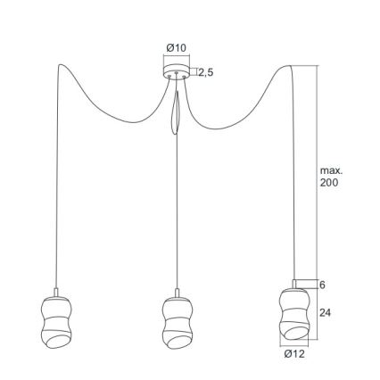 Argon 1357 - LED Lühter GARDA 3xLED/5W/230V