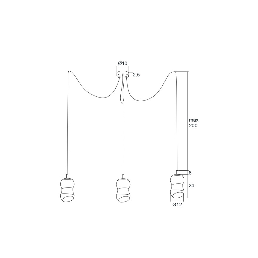 Argon 1357 - LED Lühter GARDA 3xLED/5W/230V