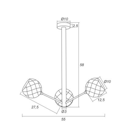 Argon 1358 - LED Ripplühter BELLUNO 3xLED/5W/230V