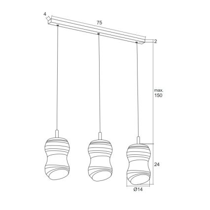 Argon 1366 - LED Lühter COMO 3xLED/5W/230V