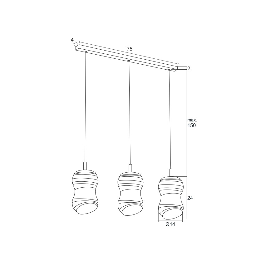 Argon 1366 - LED Lühter COMO 3xLED/5W/230V