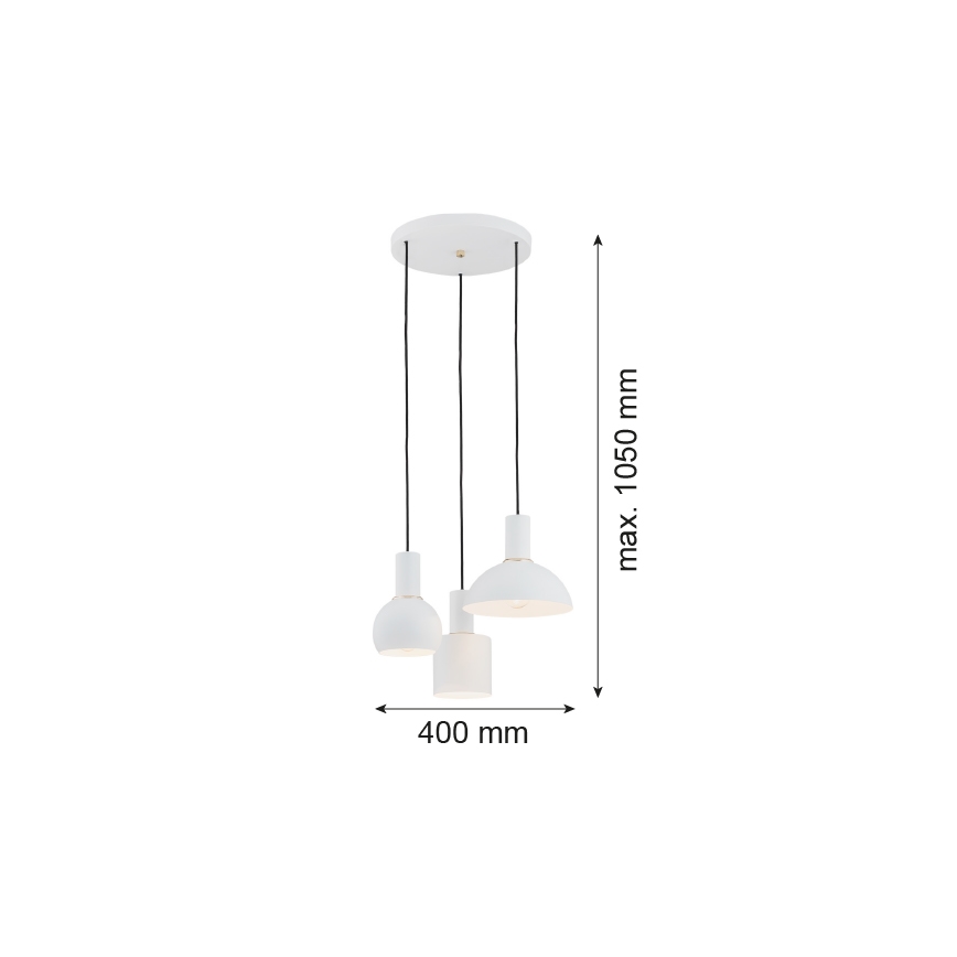 Argon 1468 - Lühter SINES 3xE27/15W/230V valge