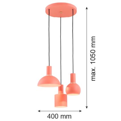 Argon 1469 - Lühter SINES 3xE27/15W/230V oranž