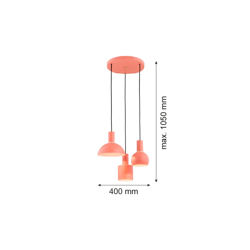 Argon 1469 - Lühter SINES 3xE27/15W/230V oranž