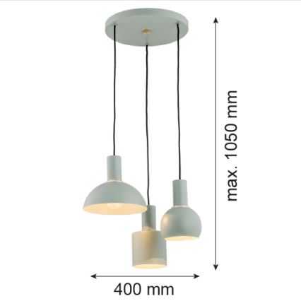 Argon 1470 - Lühter SINES 3xE27/15W/230V roheline