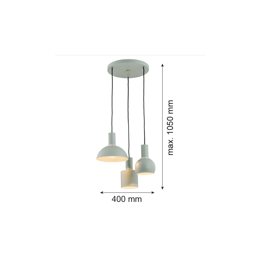 Argon 1470 - Lühter SINES 3xE27/15W/230V roheline
