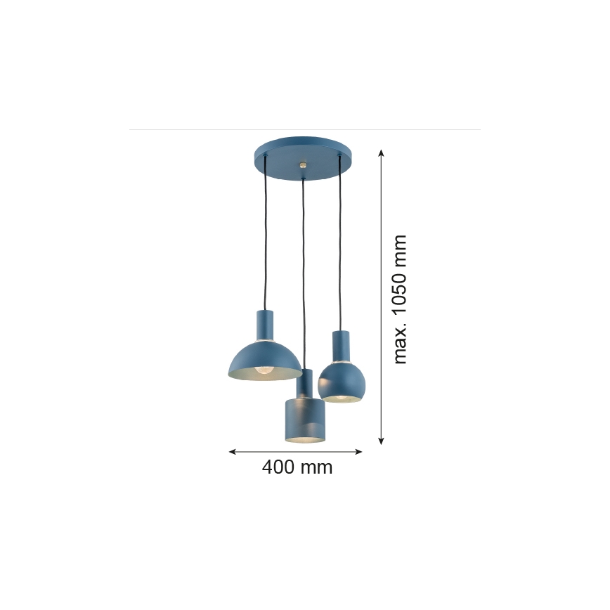 Argon 1471 - Lühter SINES 3xE27/15W/230V sinine