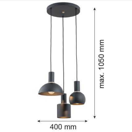 Argon 1472 - Lühter SINES 3xE27/15W/230V must