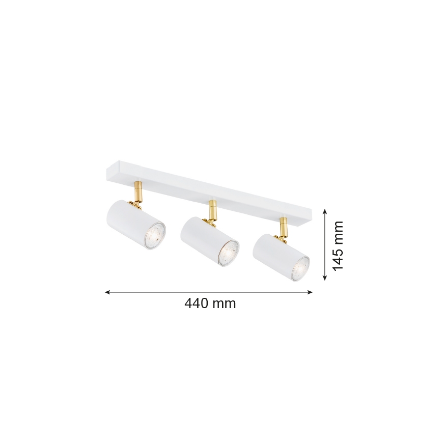 Argon 1475 - Kohtvalgusti LAGOS 3xGU10/5W/230V valge/kuldne