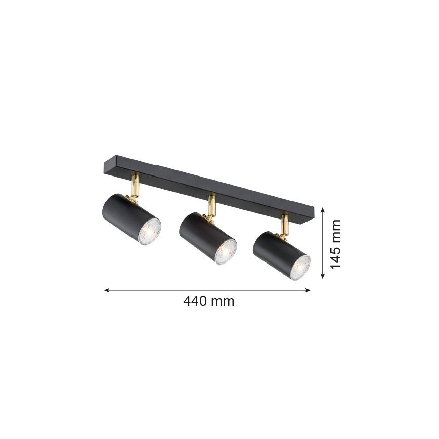 Argon 1476 - Kohtvalgusti LAGOS 3xGU10/5W/230V must/messing