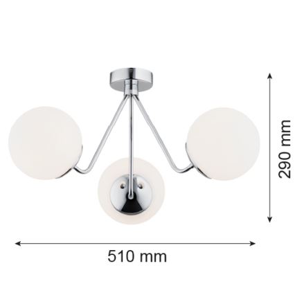 Argon 1477 - Pinnale kinnitatav lühter TOMAR 3xE27/15W/230V läikiv kroom