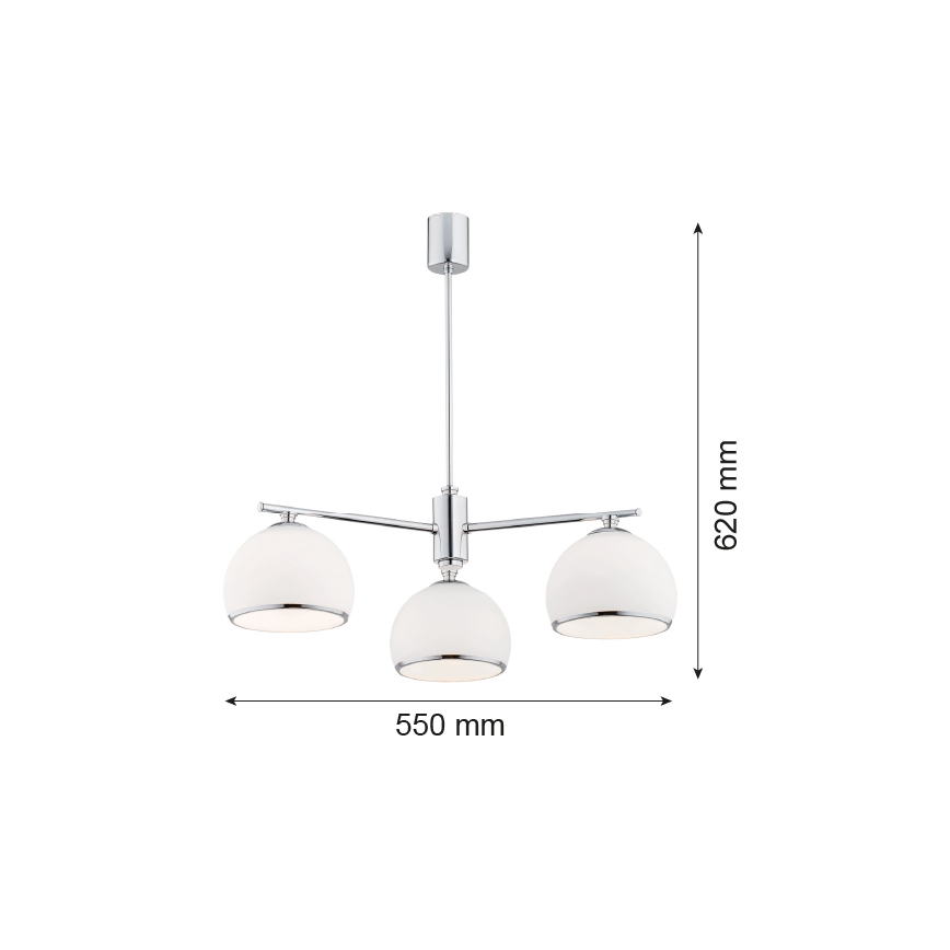 Argon 1487 - Lühter MARBELLA 3xE27/15W/230V läikiv kroom