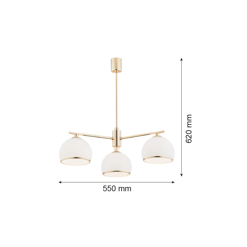 Argon 1488 - Lühter MARBELLA 3xE27/15W/230V messing