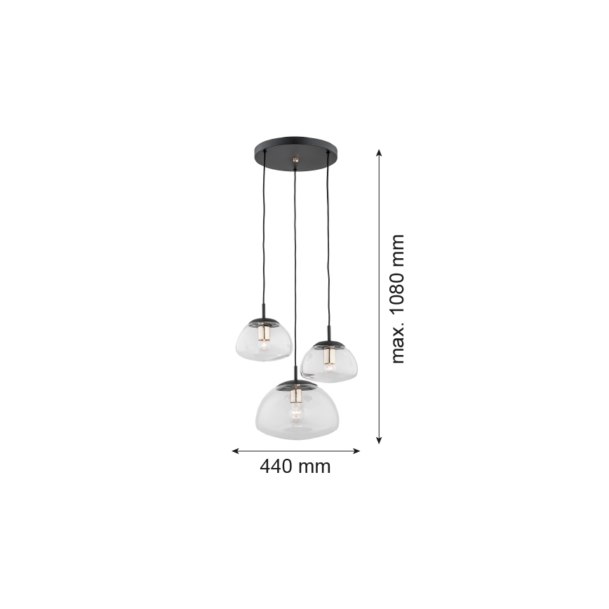Argon 1492 - Lühter TRINI 3xE27/15W/230V must